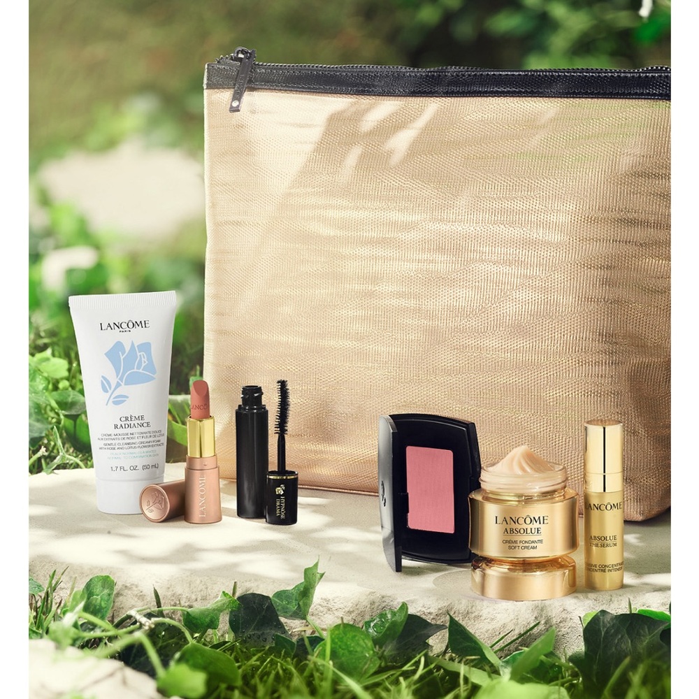 Lancôme Beauty Set with Gold Bag